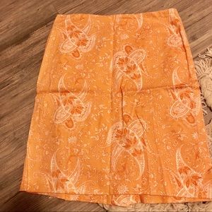 Orange paisley pattern pencil skirt!